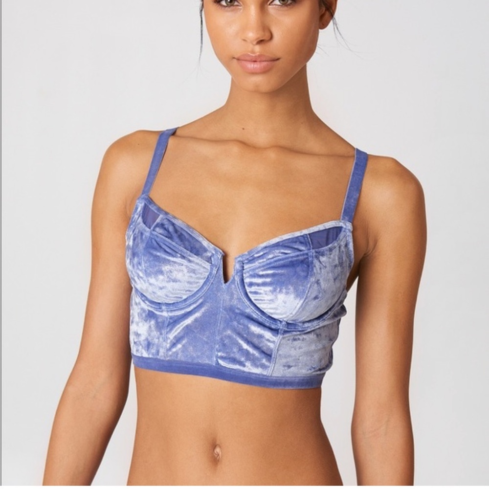 Free People Camille Longline Underwire Lavender Bra 34C